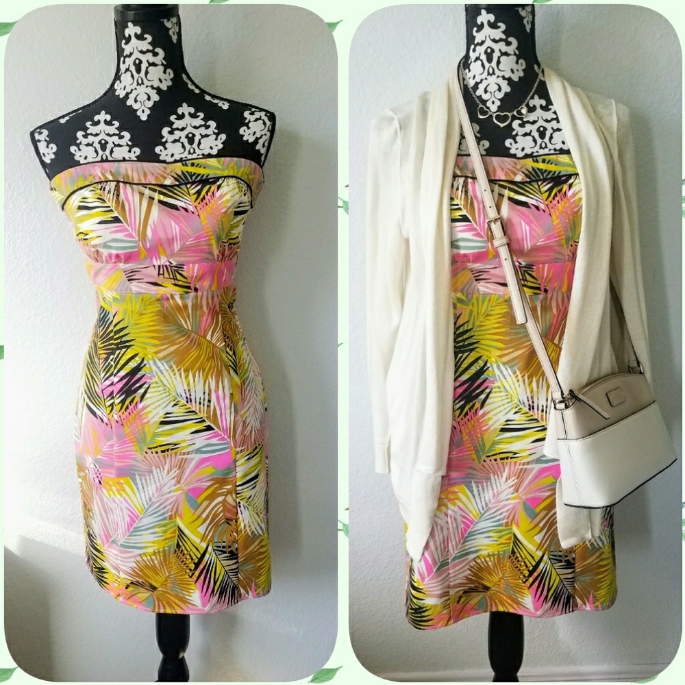 H&M Hawaiian strapless dress